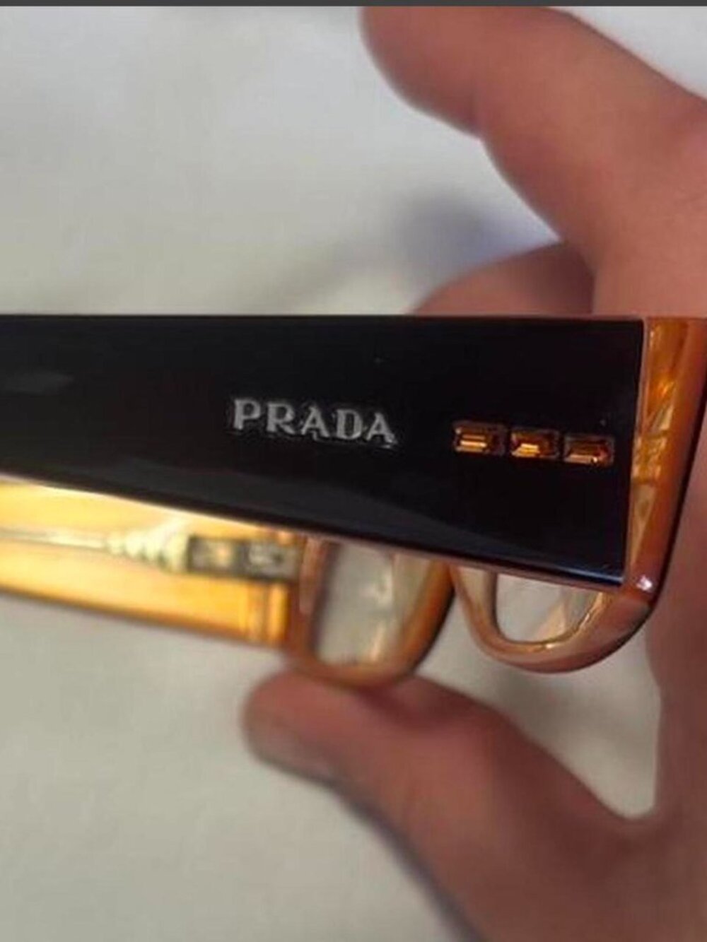 Vintage Prada 10FV black and gold eyeglasses